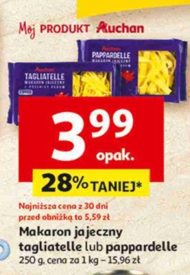 Makaron tagliatelle Auchan promocja