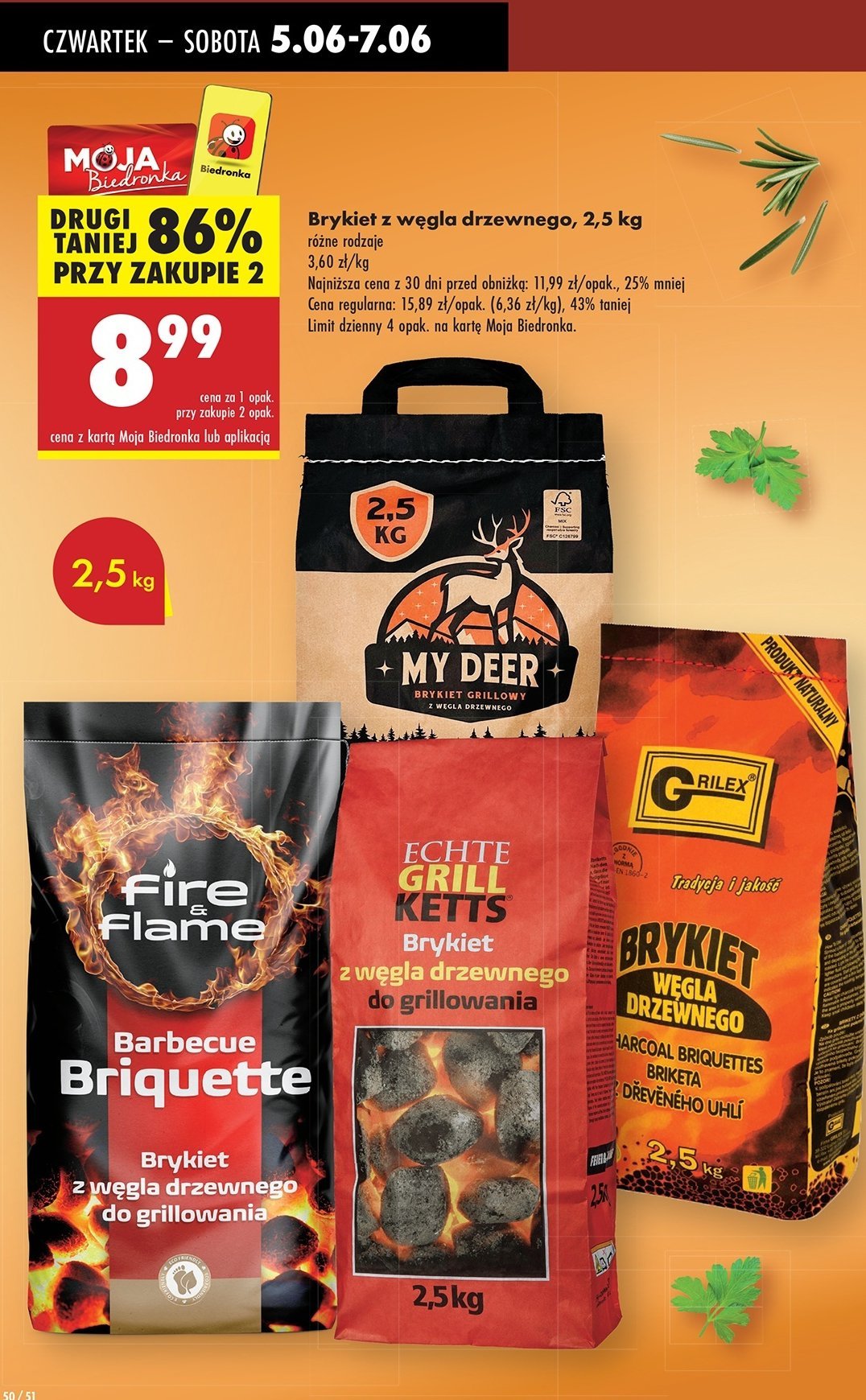 Brykiety z w臋gla drzewnego Grilex promocja