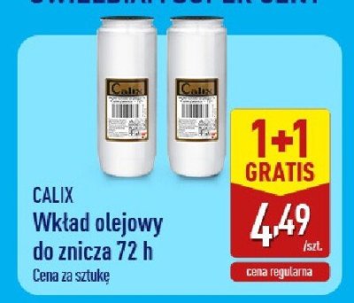 Wkład olejowy CALIX do znicza 72 h promocja w Aldi