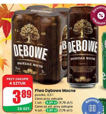 Piwo D臋bowe mocne promocja w Dino