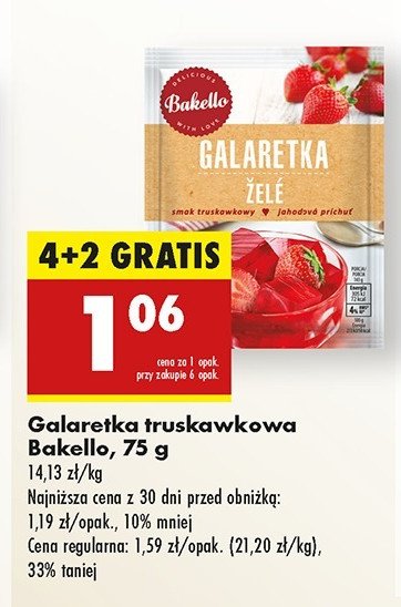 Galaretka truskawkowa Bakello promocja w Biedronka