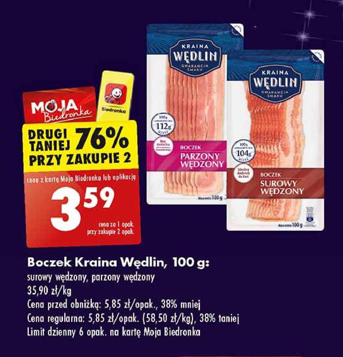 Boczek surowy wędzony Kraina wędlin promocja