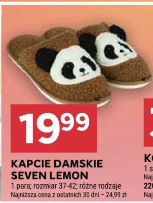 Kapcie damskie Seven Lemon promocja w Stokrotka