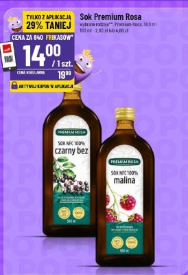 Sok Premium Rosa, wybrane rodzaje, czarny bez lub malina 500 ml promocja w POLOmarket