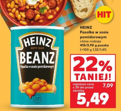 Fasolka w sosie pomidorowym Heinz różne rodzaje 415/390g promocja w Kaufland