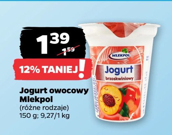 Jogurt brzoskwiniowy Mlekpol promocja