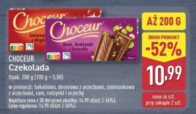 Czekolada z rumem rodzynkami i orzechami Choceur promocja