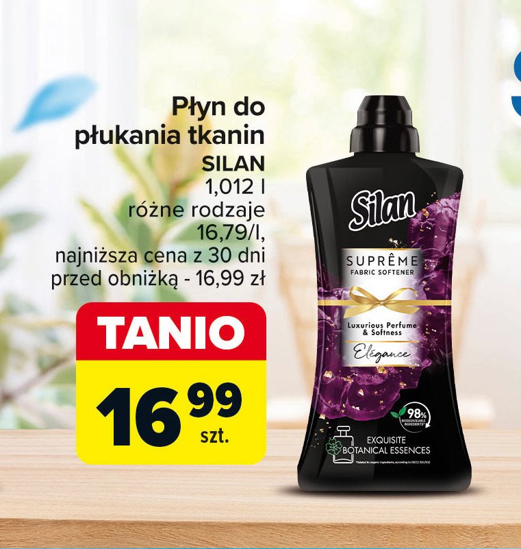 Płyn do płukania elegance Silan supreme promocja w Carrefour