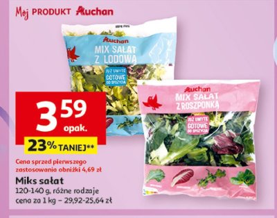 Mix sałat z sałatą lodową Auchan promocja