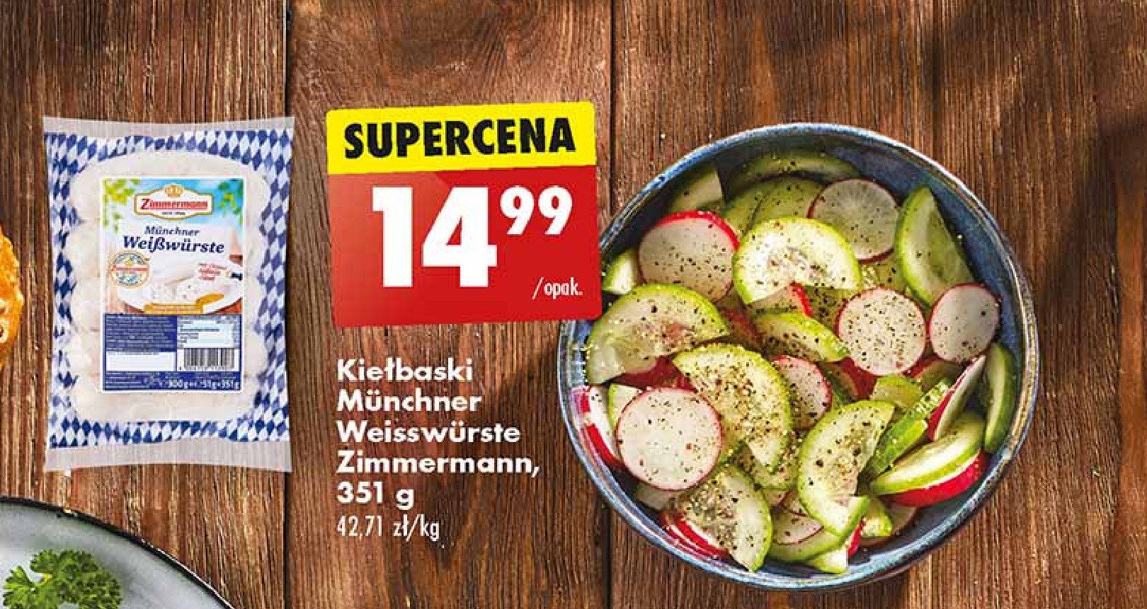 Kie艂baski munchner weisswurste ZIMMERMANN promocja