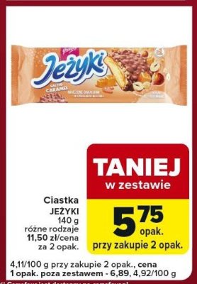 Ciastka JEŻYKI 140 g różne rodzaje promocja w Carrefour Express