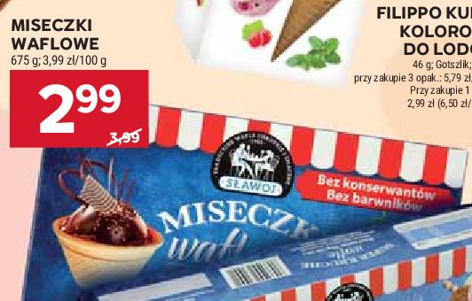 Miseczki waflowe Sławoj promocja w Stokrotka