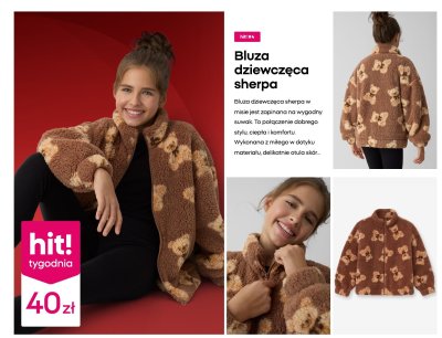 Bluza dziewczęca sherpa Pepco promocja