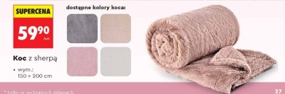 Koc z sherpa SMUKEE promocja w Biedronka