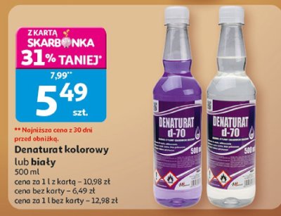 Denaturat kolorowy lub biały promocja w Auchan