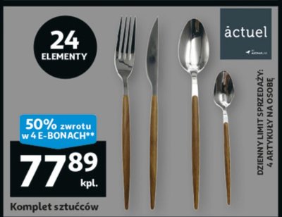 Komplet sztućców 24 elementy promocja w Auchan