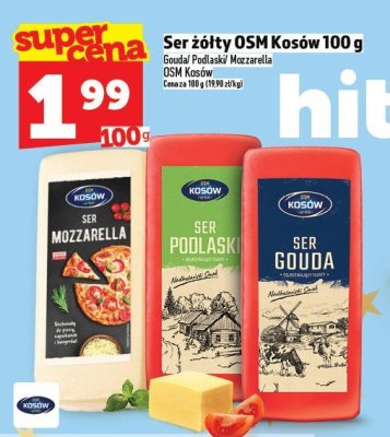 Ser żółty OSM Kosów 100 g promocja w TOPAZ