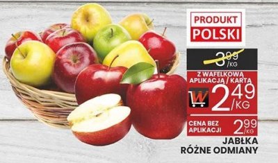 Jabłka różne odmiany promocja w Wafelek