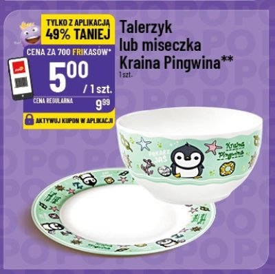 Talerzyk lub miseczka Kraina Pingwina promocja w POLOmarket