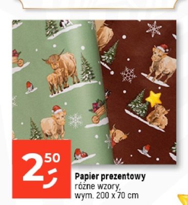 Papier prezentowy różne wzory wym. 200 x 70 cm promocja w Dealz