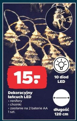 Dekoracyjny łańcuch LED - renifery promocja w Netto