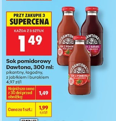 Sok pomidorowy Dawtona, 300 ml promocja w Biedronka