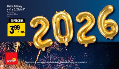 Balon foliowy cyfra 0, 2 lub 6 Party Deco promocja w POLOmarket