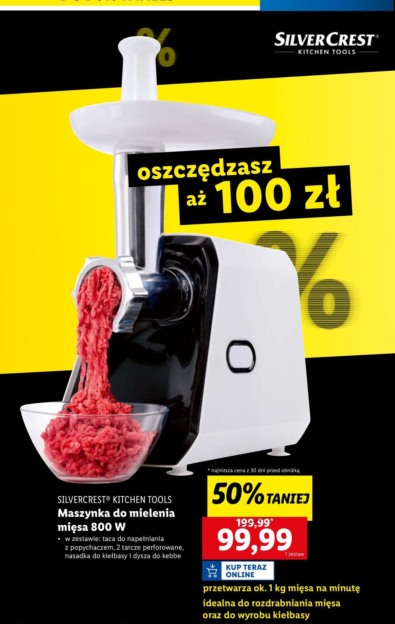 Maszynka do mielenia mięsa 800 w Silvercrest promocja w Lidl