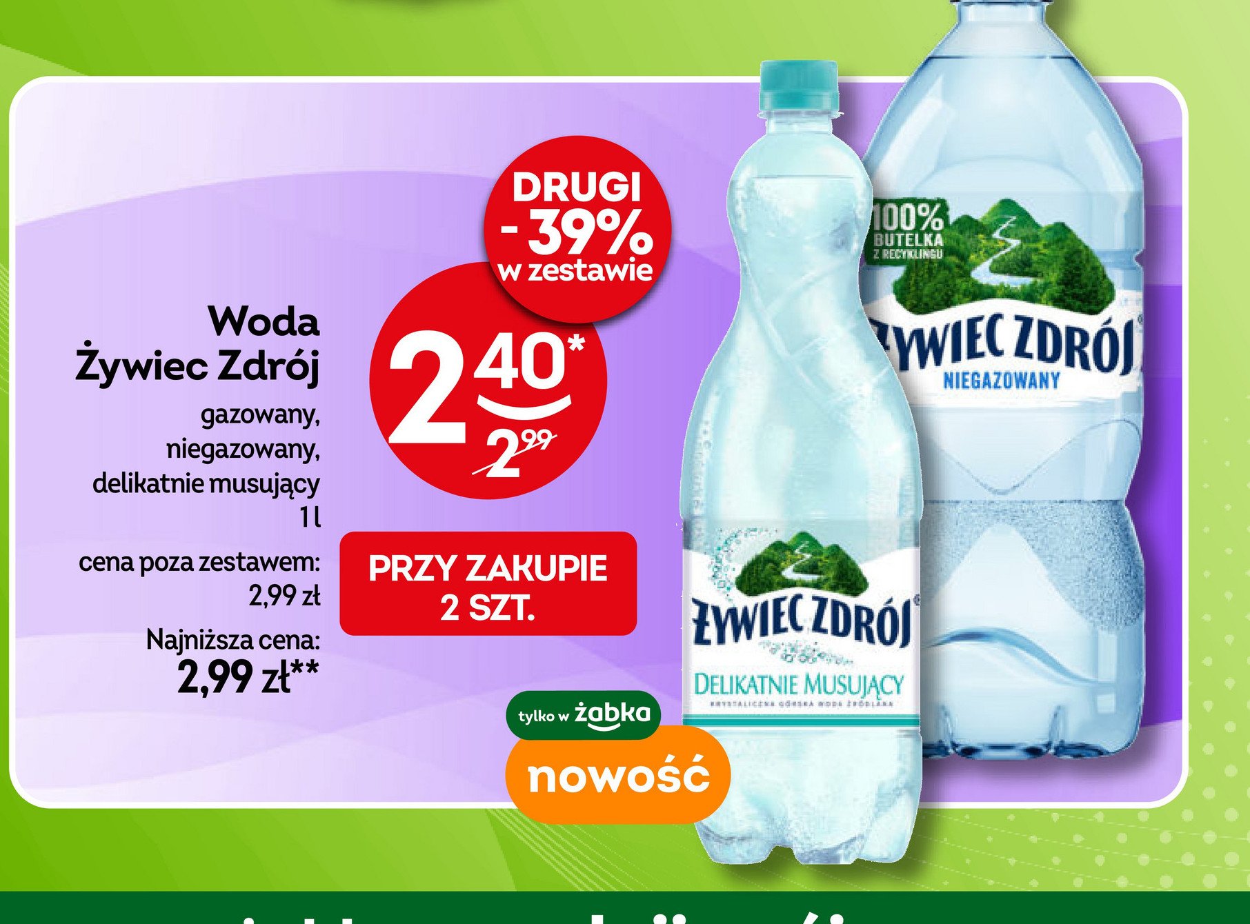 Woda delikatnie musująca Żywiec zdrój promocja w Żabka