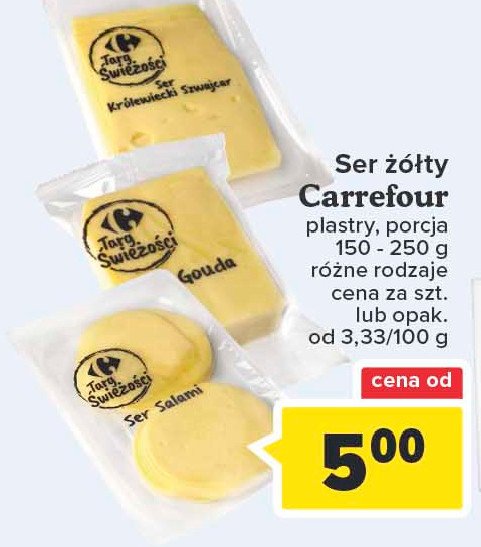 Ser salami plastry Carrefour targ świeżości promocje