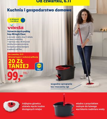 Zestaw do mycia podłóg Vileda Easy Wring & Clean promocja w Lidl