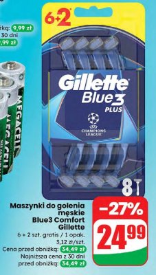 Maszynki do golenia męskie Blue3 Comfort Gillette promocja w Dino