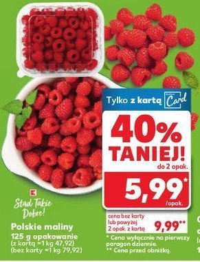 Maliny polskie K-classic stąd takie dobre! promocja w Kaufland