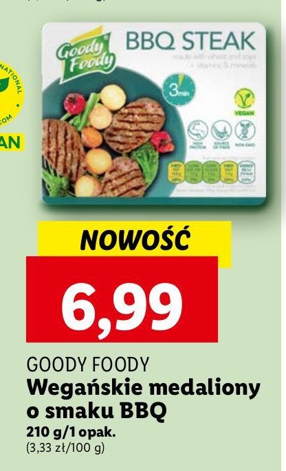 Medaliony wegańskie o smaku bbq Goody foody promocja