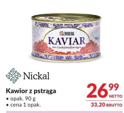 Kawior z pstrąga Nickal promocja w Makro