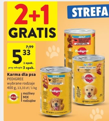 Karma dla psa PEDIGREE wybrane rodzaje promocja w Intermarche
