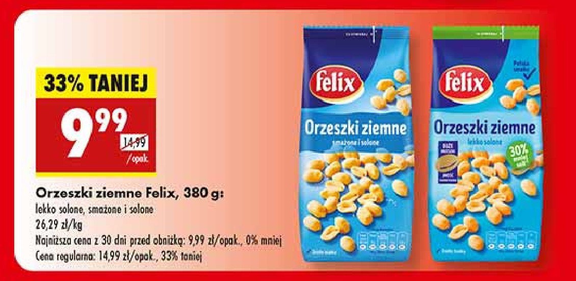 Orzeszki ziemne smażone i solone Felix promocja