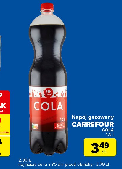 Napój cola Carrefour classic promocja