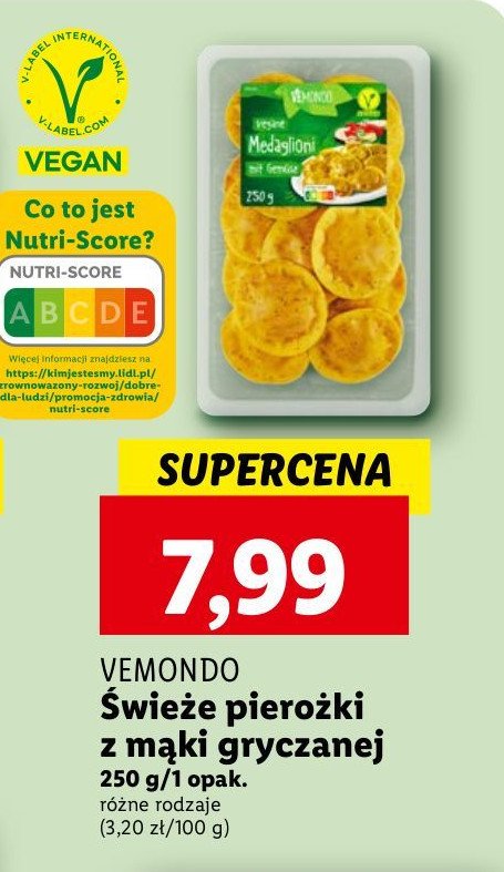 Pierożki z mąką gryczaną z nadzieniem warzywnym Vemondo promocja