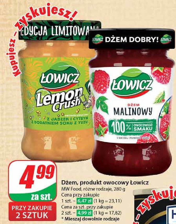 Dżem lemon crush Łowicz promocja