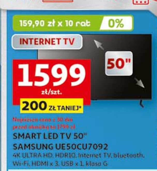 Telewizor 50" ue50cu7092 Samsung promocja