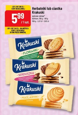 Herbatniki lub ciastka wybrane rodzaje  promocja w POLOmarket