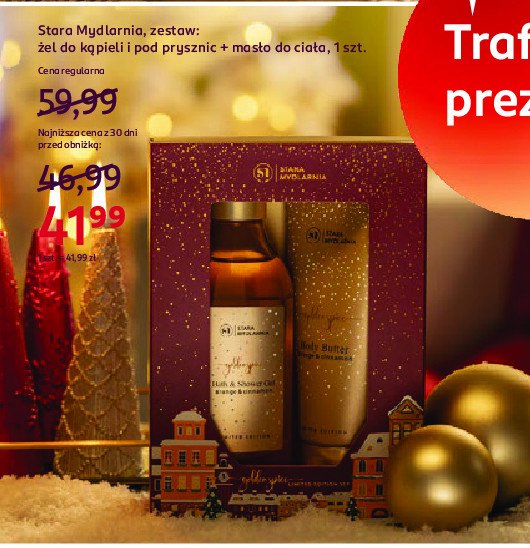 Zestaw w pudełku golden spice żel do kąpieli 250 ml + masło do ciała 150 ml Stara mydlarnia zestawy promocja