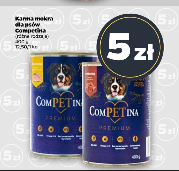 Karma dla psa wołowina Competina promocja w Netto