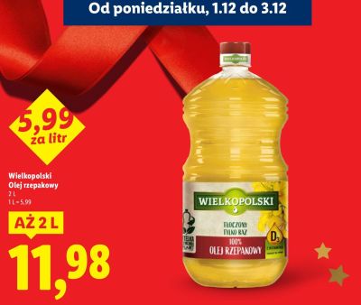 Olej rzepakowy Wielkopolski promocja w Lidl