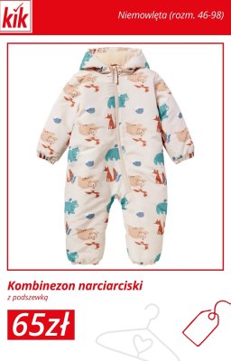Kombinezon narciarciski z podszewką Niemowlęca (rozm. 46-98) promocja w KiK
