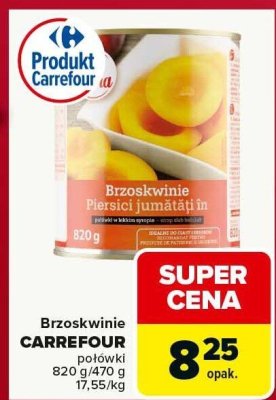 Brzoskwinie półówki CARREFOUR 820g/470g promocja w Carrefour Market