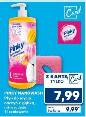 Płyn do mycia naczyń z gąbką mango Pinky nano wash promocja w Kaufland