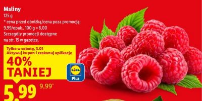 Maliny 125 g promocja w Lidl