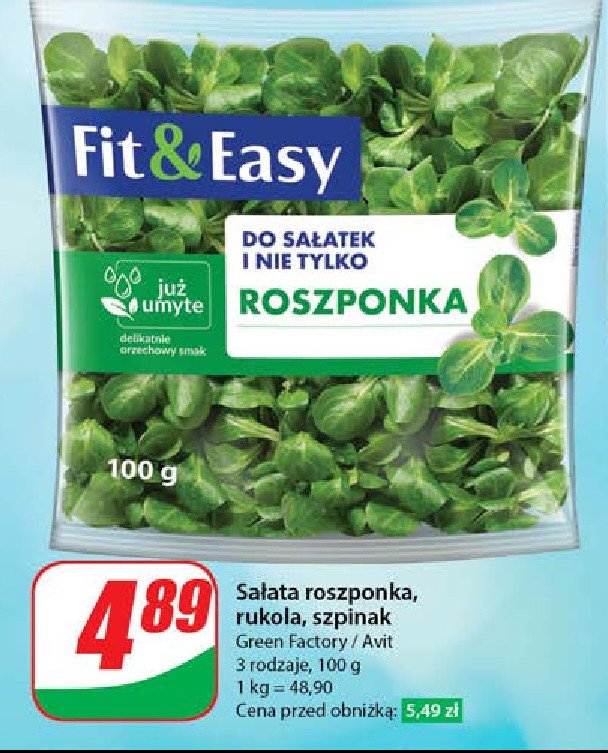 Rukola myta Fit & easy promocja w Dino